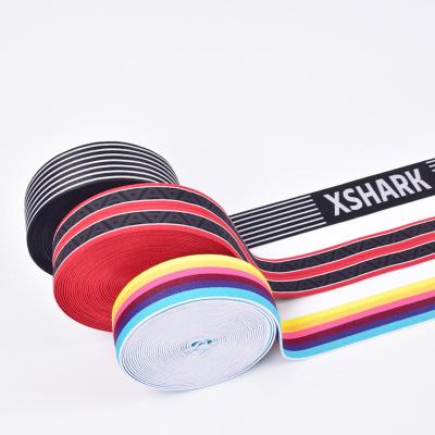 China High Tenacity Custom Color Woven Webbing Strap Knitted Jacquard Nylon Spandex Webbing Elastic Band For Garment for sale