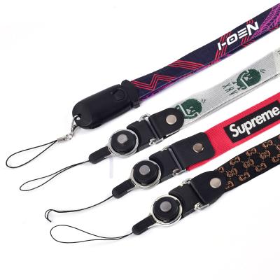 China Factory Price Durable ID Card Lanyards With Logo Cloth Neck Lanyards Key Chain Rope Short Lanyard Custom Made for sale