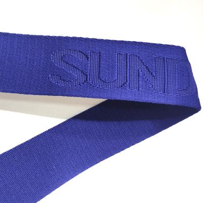 China Jacquard Woven Logo Nylon Webbing Strap Cotton PP/Polypropylene Polyester Webbing Tape Eco-friendly Sustainable for sale