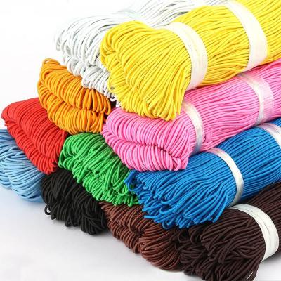 China Wholesale 6mm Knitted Rubber Bands Around Elastic Rubber Cords Tie PP Stretch Twine Elastic Rope 5mm Braided Band à venda