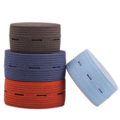 China Custom Elastic Band Elastic Ribbon Buttonhole Factory Supply Cotton Webbing Webbing Elastic Band en venta