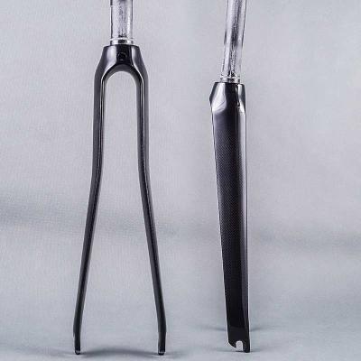 China Road Bicycles OEM No Logo Rigid Suspension Road Bike Road Bike Disc Brake Fork 700c Front Fork For Sale Gloss/Matte 3K for sale