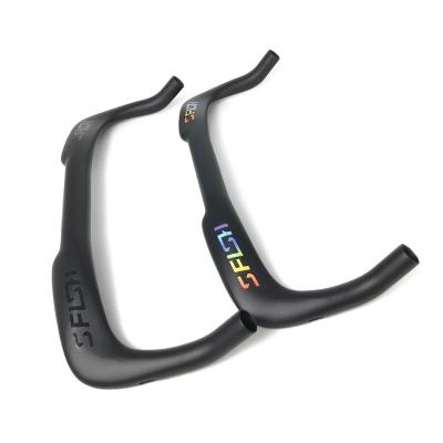 China Road Bikes SFISH All Carbon Fiber Airplane Grip Road Bike Rest Handlebar TT Fixed Speed ​​Bicycle Handlebar Horn Grip Cycle Parts for sale