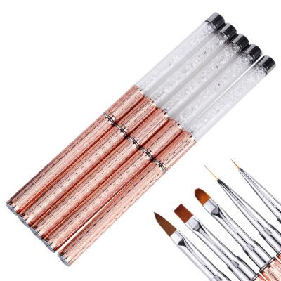 China NAIL ANGNYA Nail Art Metal Rhinestone Painting Brush 3D Nail Brush for sale