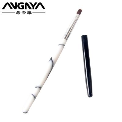 China Nail Supplier White Acrylic Plastic Handle Material Nylon Hair UV Gel Brush UV Gel Brush for sale