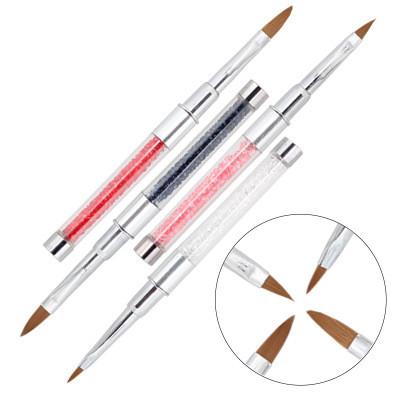 China NAIL ANGNYA crystal handle 100% painting 3D nail kolinsky brush for sale