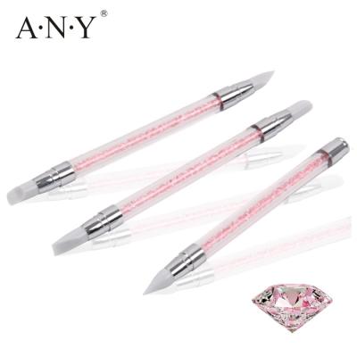 China NAIL ANY Nail Art Acrylic Brush 3D Silicone Pen Rhinestone Nail Art Design Beauty Clay Nail Sculpture for sale