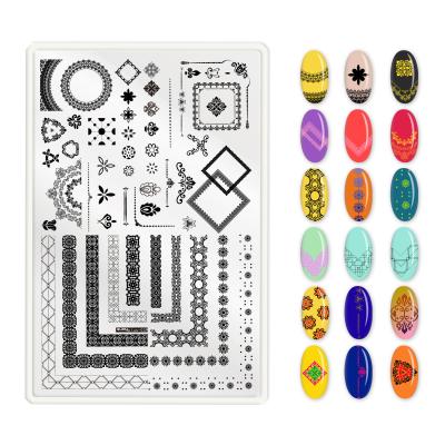 China Finger Nail Art Zjoy #35~#51 Customized Nail Polish Art Image Stamp Plates New Nail Art Designs Metal Stamping Plates Stainless Steel Diy for sale