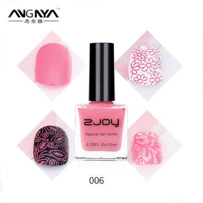 China 2017 NAIL ANGNYA Fashion 10ml ZJOY Special Pink Color Nail Art Stamping Polish For Stamp for sale