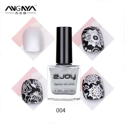 China ANGNYA NAIL Color 10ml ZJOY High Quality Silver Special Nail Art Stamping Polish for sale