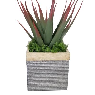 China Modern Europe Garden Flower Pot Wooden Grain Splicing Square Planters Decoration Fiberglass Plant Pot for sale