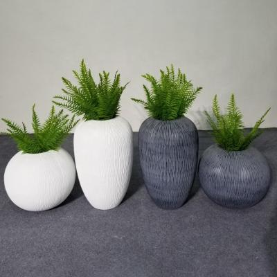 China Modern Nordic Round Decorative Garden Flower Pots and Indoor Plant Pots Fiberglass FRP Outdoor Flower Pots Home Planters for sale