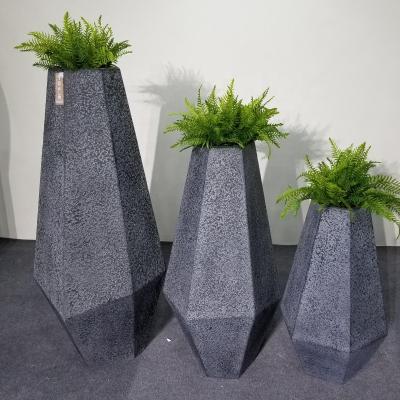 China European Large Vases Fiberglass Flower Pots Indoor Planters Garden Nordic Geometric Pots Decor for sale