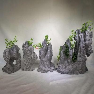 China Eco-friendly Large-scale Creative Simulation Rock Garden Hotel Decoration Landscape Interior Design Art Exhibit Fiberglass Material for sale