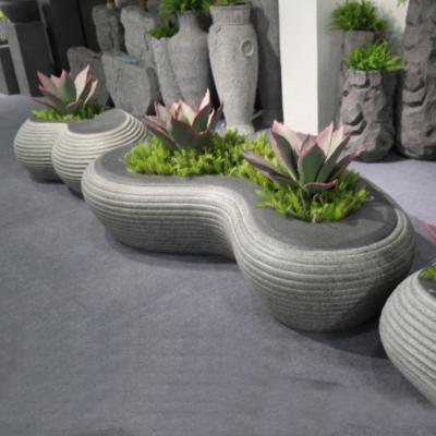 China Durable and Landscaping Nordic Leisure Park Chair with Flower Pots Large Outdoor Landscape Fiberglass Indoor Planters for Shopping Mall Hotel for sale