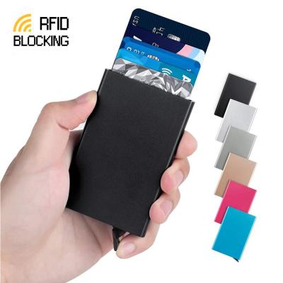 China RFID Blocking Protects Custom Minimalist Aluminum Wallet Carbon Fiber Rfid Blocking Slim Credit Card Holder for sale