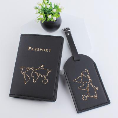 China Custom Fashion Travel Luggage Name ID Tag Personalized PU Leather Premium Passport Holder Baggage Tag for sale