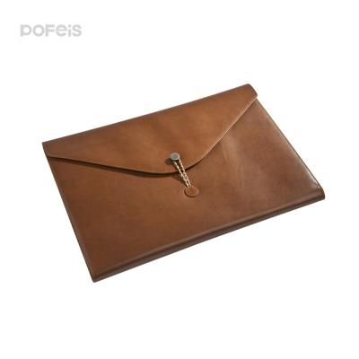 China Custom Leather Office PU Envelope Folder Case File Men Grab Folder Sleeve Case Document Bag for sale