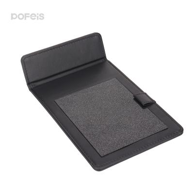 China Eco-friendly Plain PU Leather Office Desk Pad Hotel Restaurant Menu Folder Multifunctional Clipboard with Pen Holder for sale