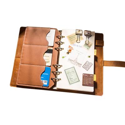 China Multifunctional Sew A5 Zipper Mobile Phone Card Holder Notebook Travel Diary Detachable Loose-leaf Notebook for sale