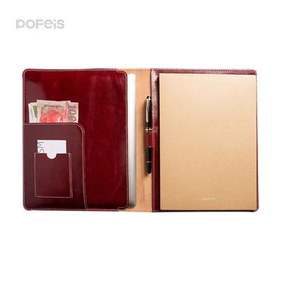 China Office Luxury Handmade Accessories Printed Genuine Leather Diary Notebook for sale