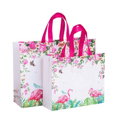 China Eco-friendly promotional reusable collapsible non woven shopping bag cube logo lamination grocery packaging for sale