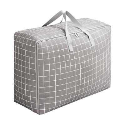 China Large Capacity Large Capacity Comforter Clothes Oxford Cloth Storage Bag Durable Luggage Bag With Zipper for sale