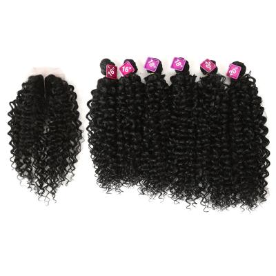 China With Closure Faux Crochet Braid Hair Synthetic Locs Curls Smooth Love Loop Volume For Curly Hair Extension With Closure Faux Crochet Braid Hair Synthetic Locs Curls for sale