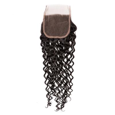 China Indian 4x4 Grade 10a Vendors Hair Indian 4x4 Hair Deep Wave Closure Lace Closure Brazilian Hair 4x4 Raw Virgin Hair Wholesale Raw Virgin Smooth Deep Wave Lace Closure Hair for sale