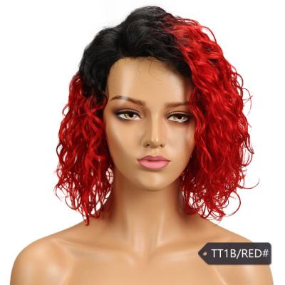 China Hot Selling Curly Virgin Brazilian Remy Short Afro Kinky T Part Lace Up Wigs 100% Human Hair Wigs With Baby Hair How To Shine Hair Wig for sale