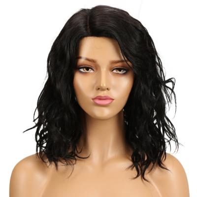 China Curly Curly Hair Wig 100% Remy Virgin Brazilian Hair Embroidered Lace Front Wigs Middle Part Melbourne Lace Body Short Swiss Wave for sale