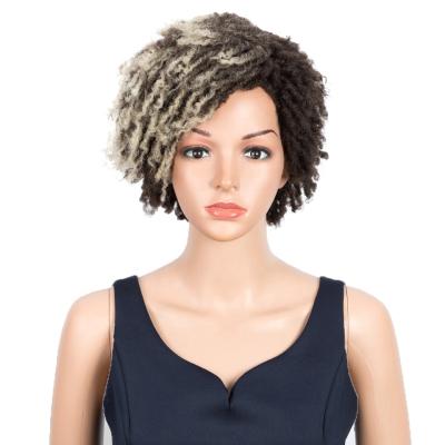 China Noble Afro Curly Blonde Curly Fiber Female High Temperature Silk Hair Gold Lead Twist Curl Synthetic Body Wave Wig for sale