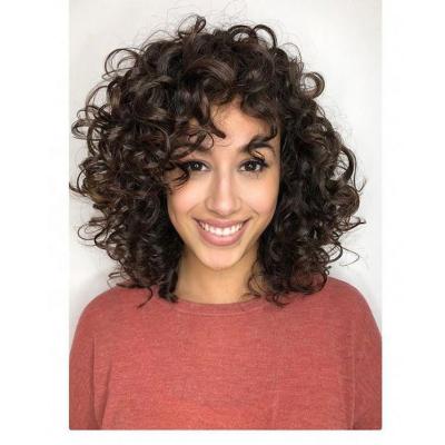 China Afro Curly Lead Front Loose Curl Heat Resistant Wavy Black Yaki Long No Lace With Hair Bangs Long Synthetic Wig for sale