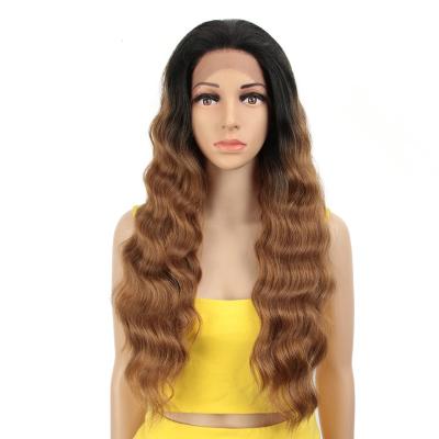 China Body Wave Lace Long Curly Matching Cheap Eco-Friendly Synthetic Wigs Long Colored Women Hair 30 Inches On Sale For Women for sale