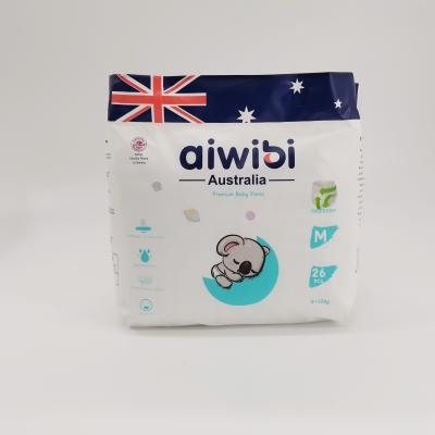 China AIWIBI Brand Premium Skin Friendly Printed Baby Diaper Pants Ultra Thin Super Soft Disposable Pants for sale