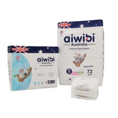 China AIWIBI Printed Baby Diapers Baby Diapers Super Ultra Thin Core Absorption Diapers Factory Best Selling Diapers for sale