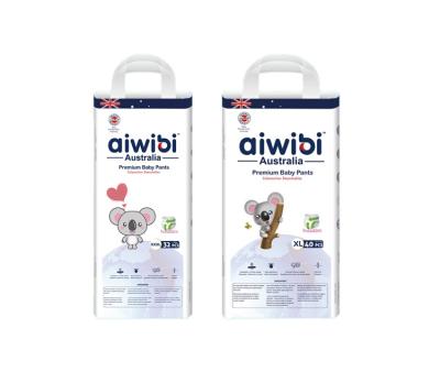 China Aiwibi Printed Baby Pants Super Good Quality Baby Diaper Absorbency Manufacturer Absorbable Baby Diaper Pants for sale