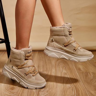 China Fashion Trend Woman High Top Sneakers Fashion Fur Upper Casual Shoes, High Top Sneakers Shoes For Woman for sale