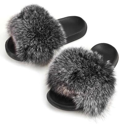 China Fashion Trend High Quality Women's Plush New Fur Hairy Slipper Sandal for sale