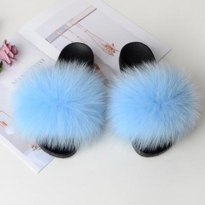 China Fashion trend hot sale fur slippers new and purse set 2021 blue fur slipper fur slippers for sale