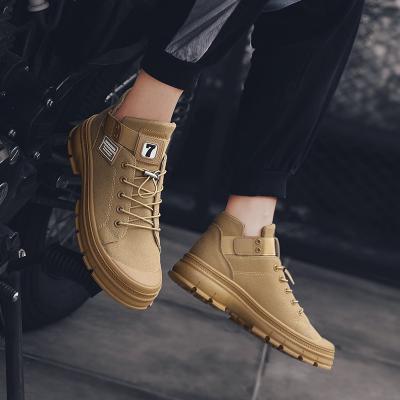 China 2021 durable spring and autumn high top lace up shoes men fashion canvas shoes boots for men for sale