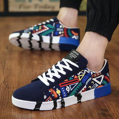 China 2021 Fashion Trend Men's Shoes Black Color All Match Men's Shoes In Print Pattern Shoes Man for sale