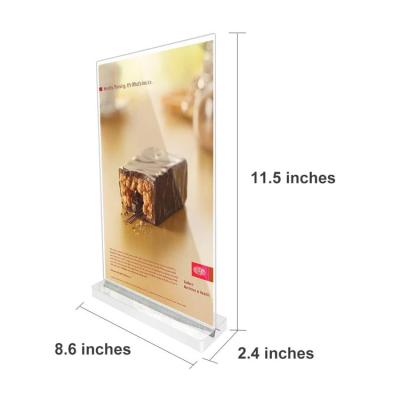 China Handmade Factory Customized Acrylic Sign Holder Table Top Menu Display Stand for sale