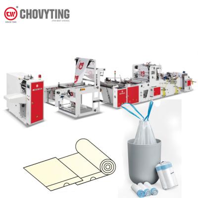 China Exchanger Direct Design CW-1000PG+OR Automatic Perforated Drawstring OEM Interleaved Interleaved Lacing Roll Bag Making Machine for sale