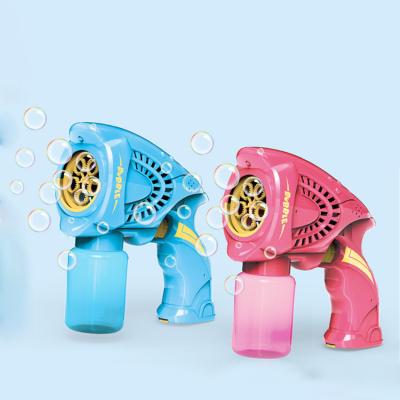 China 2022 Funny Outdoor Kids Summer Toys Plastic Colorful Bubble Shooter Machine Toys Rich Bubble Blower Machine Gun With Light For Kids for sale