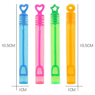 China Bubble Wand Bubble Toys Heart Wedding Toy Plastic Double and Star Shaped Plastic Water Stick Soap Solution Mini for sale