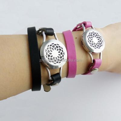 China FASHIONABLE Aromatherapy Essential Oil Diffuser Pendant Leather Watch Band Strap for sale