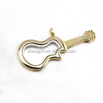 China Trendy Fashion Golden Guitar Shape Pendant Floating Pendant For Promotion Gift for sale