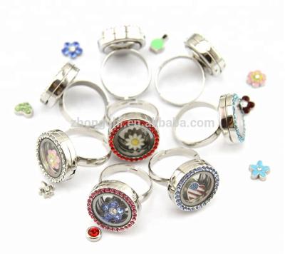 China Wholesale Memory Glass ALLOY Fashion Jewelry Photo Pendant Floating Rings for sale