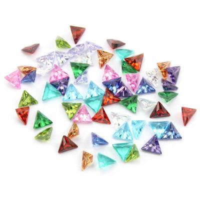 China 5mm*6mm TRENDY Triangle Shaped Zircon Birthstone Charms For Memory Glass Pendants for sale